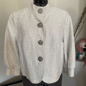 Mossimo white and silver metallic waist coat. Small